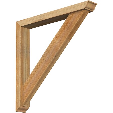 Traditional Traditional Rough Sawn Bracket W/ Offset Brace, Western Red Cedar, 4W X 28D X 28H